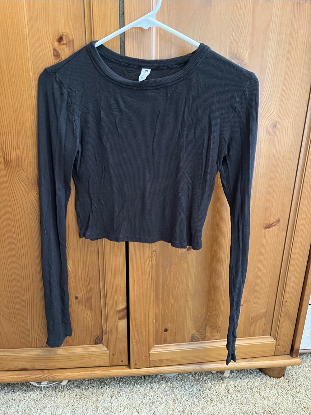 Nordstrom BP Black long sleeve crop shirt size medium